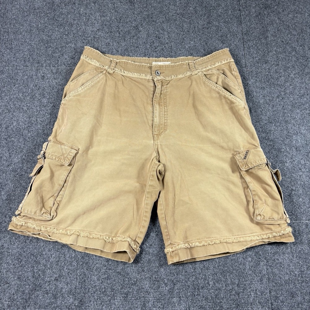 Vintage Y2K BKE 67 Cargo Shorts Size 36 Waist‎ Brown Distressed Beach Mallcore